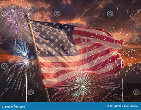 USA 4th of July Independence Day Background of American Flag with ...