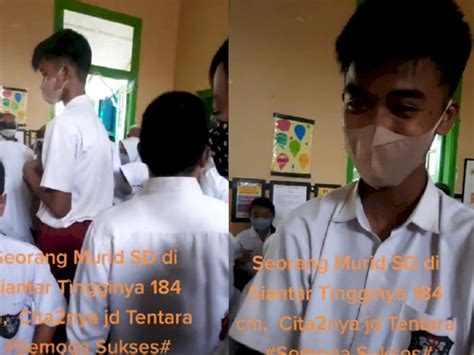 Nyaris 2 Meter Tinggi Murid Kelas 6 SD Ini Bikin Netizen Heboh Pas