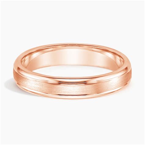 Mm Beveled Edge Matte Wedding Ring With Grooves Brilliant Earth