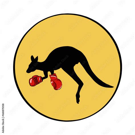 Kangaroo Icon Shadow And Boxing Glove Stock Illustration Adobe Stock