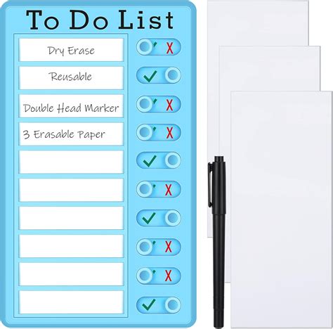 Dry Erase Checklist Board To Do List Memo Boards Slider Schedule Chore