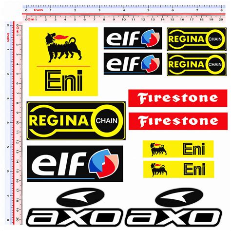 Axo Elf Firestone Eni Regina Chain Adesivi Sticker Sponsor Moto Print