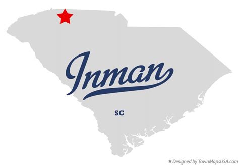 Map of Inman, SC, South Carolina