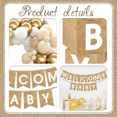 Boho Burlap Shower Nude Balloons Arch Kit Pcs Banner Boxes For Gender Reveal Or Birthday
