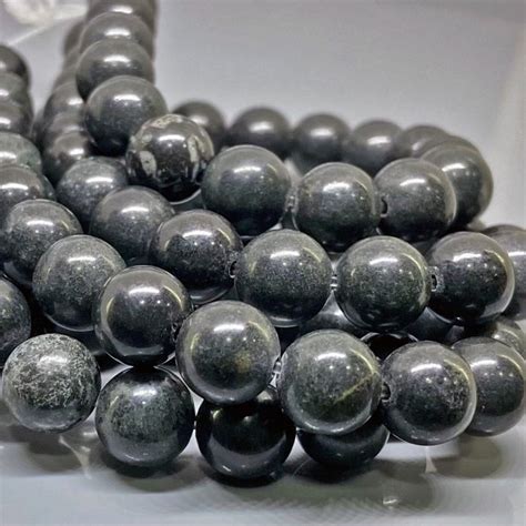 Natural Black Jet 8mm Smooth Round Gemstone Beads Strand 11354