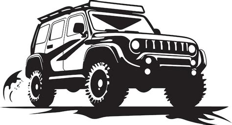 A Black And White Jeep With A Black And White Design Premium Ai