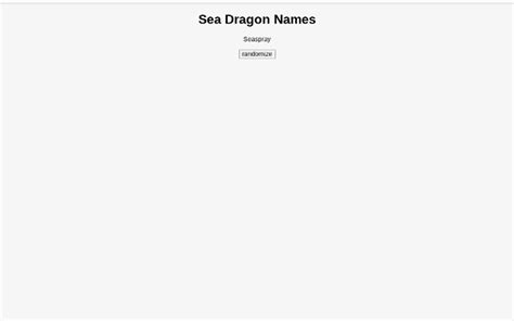 Sea Dragon Names ― Perchance Generator