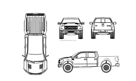 Ford F 150 Pickup Truck Free Autocad Block Free Cad Floor Plans