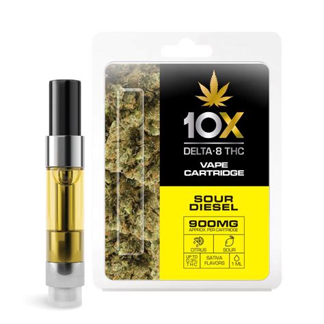 10x Delta 8 Thc Sour Diesel Vape Cartridge 900mg 1ml Shop The