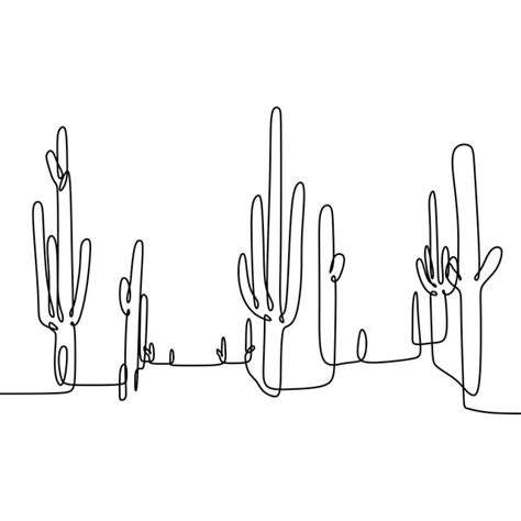 Continuous Line Drawing Vector Art Png Cactus Continuous Line Drawing