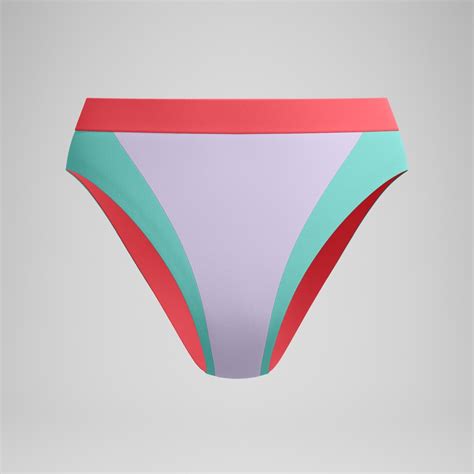 Women S FLU3NTE Colourblock Hi Waist Bikini Bottom Lilac Green Speedo UK
