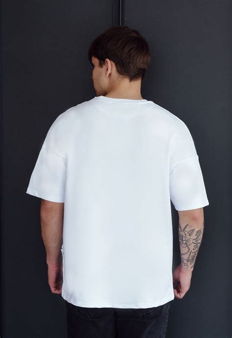 Футболка чоловіча Staff white basic oversize біла оверсайз базова літня ...