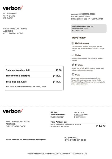 Fake Verizon Phone Bill Template Create Customized Bills