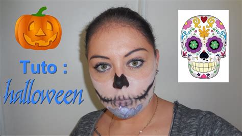 TUTO HALLOWEEN Sugar Skull tête de mort YouTube