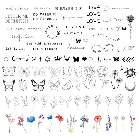 Buy Realistic Temporary Tattoo Sheets Tiny Small Fake Tattoos