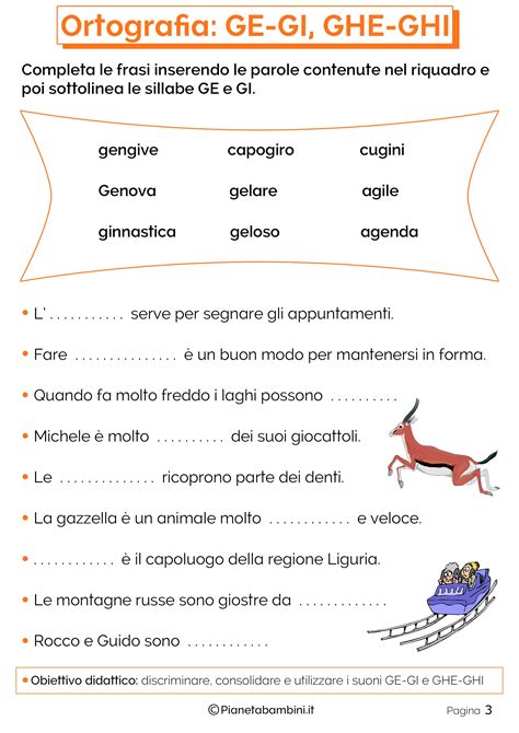 Schede Didattiche Su Ge Gi E Ghe Ghi Da Stampare Pianetabambini It