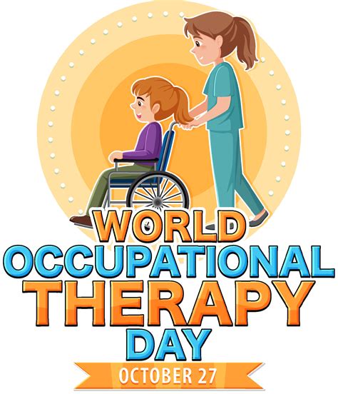 World Occupational Therapy Day Text Banner Design 12723403 Vector Art