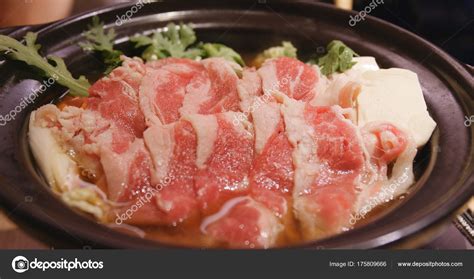 Japanese Sukiyaki Hot Pot Stock Photo Leungchopan