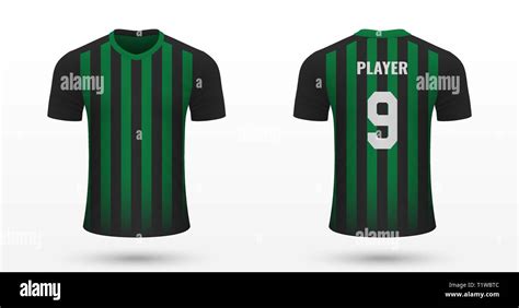 Realistic Soccer Shirt Sassuolo Jersey Template For Football Kit Vector Illustration Stock