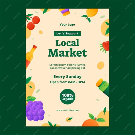 Modelo de cartaz de mercado local gradiente | Vetor Grátis