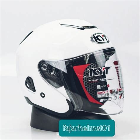 Jual Helm Kyt Kyoto R Solid White Glossy Putih Original Sni Shopee