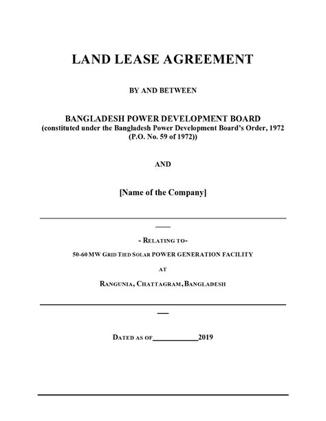 Land Lease Contract Template