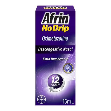 Afrin No Drip Descongestionante Y Humectante Nasal Con Glicerina 15 Ml