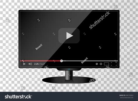 Realistic Modern Tv Monitor Isolated Video Stock Vector Royalty Free