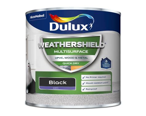 Dulux Weathershield Multisurface Quick Dry Satin Black 750ml