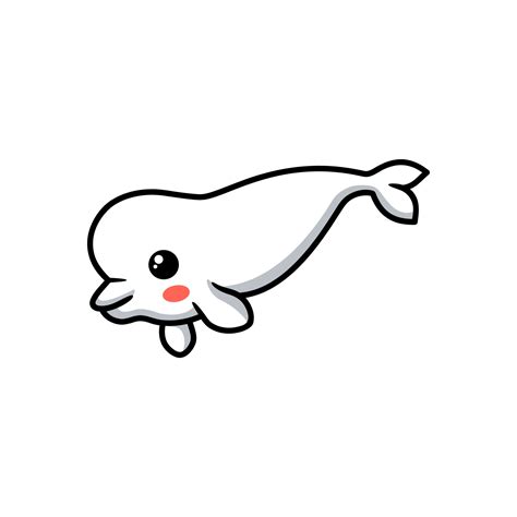 Cute Little Beluga Whale Cartoon 10807901 Vector Art At Vecteezy