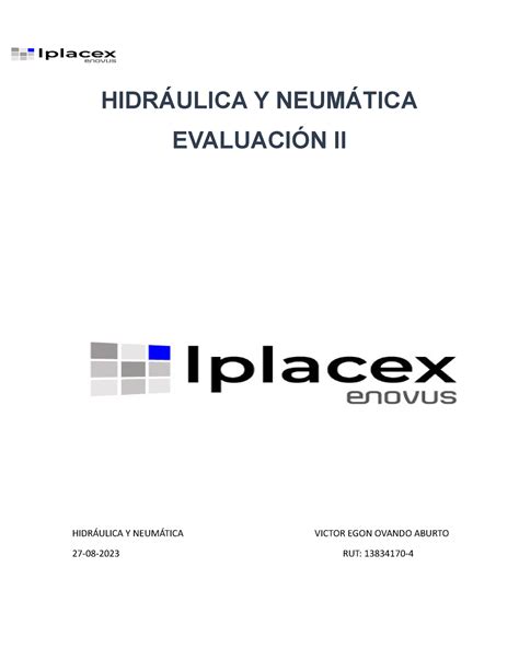 Evaluacion Neumatica Y Hidraulica Ii Victor Ovando Hidr Ulica Y