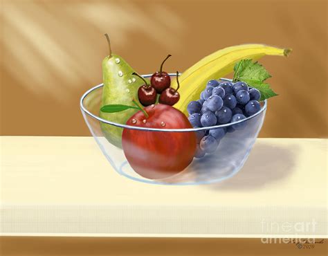 Fruit Bowl Still Life Digital Art by Gary F Richards - Fine Art America