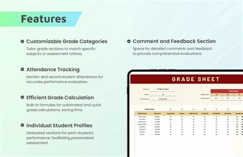 Teacher Grade Sheet Template in PDF, Apple Numbers, Pages, Word, Google ...