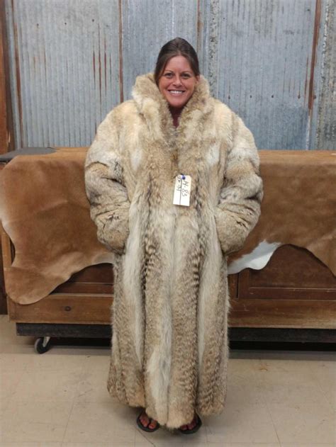 Sold at Auction: Beautiful fur length coyote fur coat