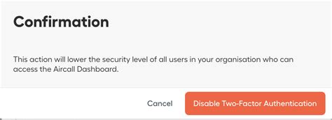 Enabling Two Factor Authentication Aircall