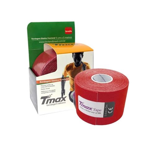 Bandagem Kinesio Tmax Vermelho Cm X Mt Und Tmax