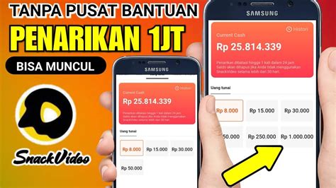 Cara Memunculkan Penarikan 1 Juta Di Snack Video Terbaru 2022 Snack