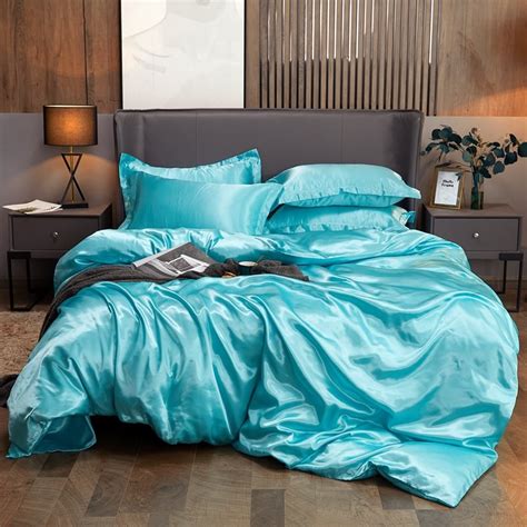 New Pure Satin Silk Bedding Set Home Textile King Size Bed Set Bed