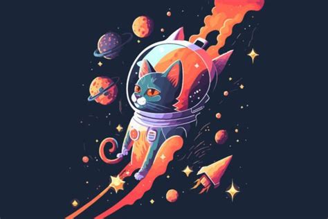 8 Space Cat Meme Designs & Graphics