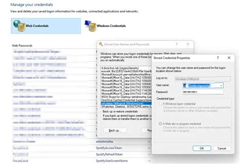 Manage Stored Usernames And Passwords In Windows 11 10