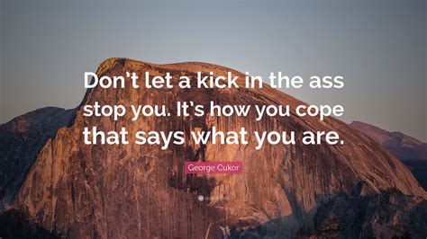 George Cukor Quote Dont Let A Kick In The Ass Stop You Its How You Cope That Says What You