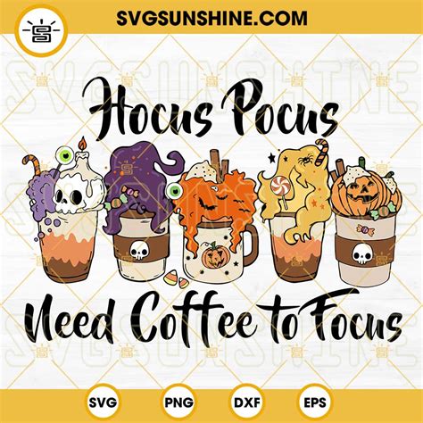 Hocus Pocus Need Coffee To Focus SVG Fall Halloween Horror Coffee SVG