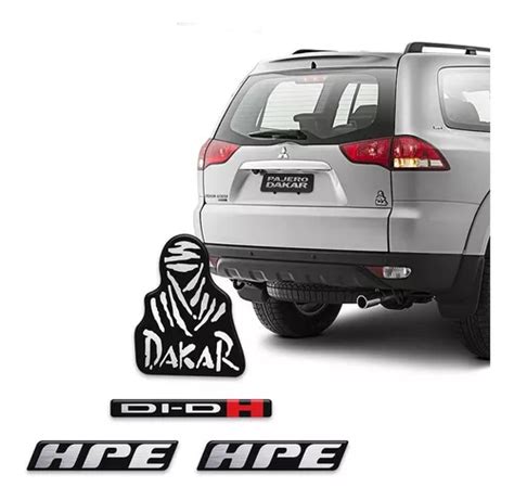 Kit Emblemas Mitsubishi Pajero Dakar Hpe Di Dh Resinado