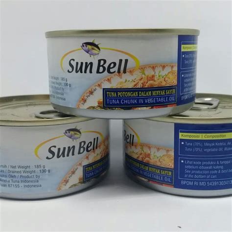 Jual SUNBELL TUNA CHUNK IN VEGETABLE OIL 185 G SUN BELL TUNA KALENG