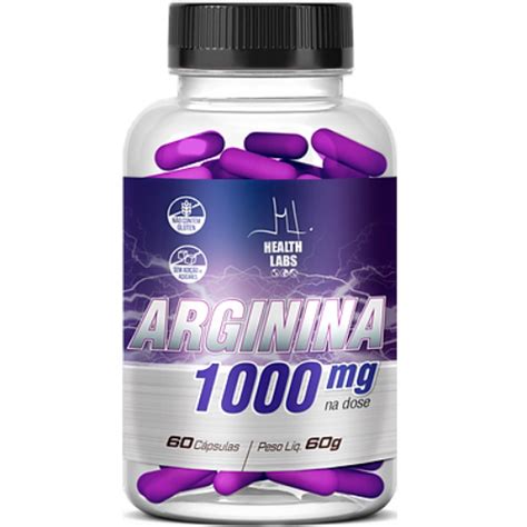 Arginina 1000mg Vaso Dilatador 60 Cápsulas Health Labs FITFIELD