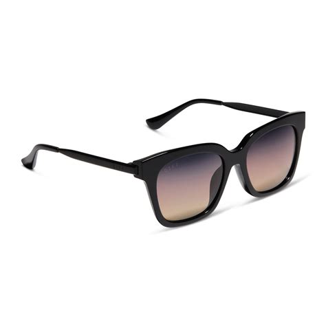 Bella Xs Square Sunglasses Black And Twilight Gradient Polarized Diff Eyewear