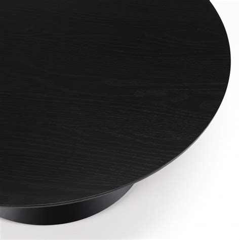 Table basse ronde noire 78x78cm pied conique métal