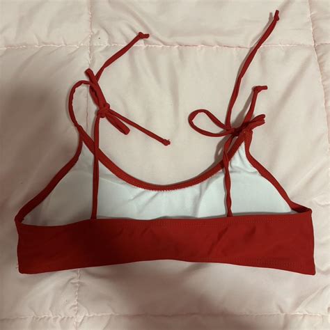 Red Boutine LA Tie Bikini Top Size Medium Bikinitop Depop
