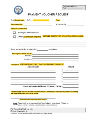 Fillable Online Payment Voucher Request Fax Email Print Pdffiller