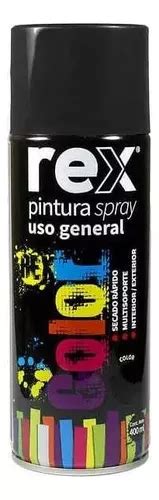 Pintura Spray Uso General Secado R Pido Rex Color Negro Cuotas Sin